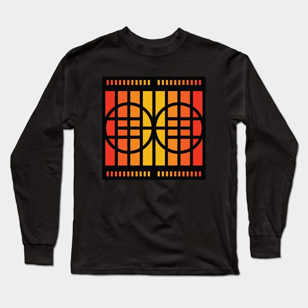 “Dimensional Fork” - V.4 Orange - (Geometric Art) (Dimensions) - Doc Labs Long Sleeve T-Shirt by Doc Labs